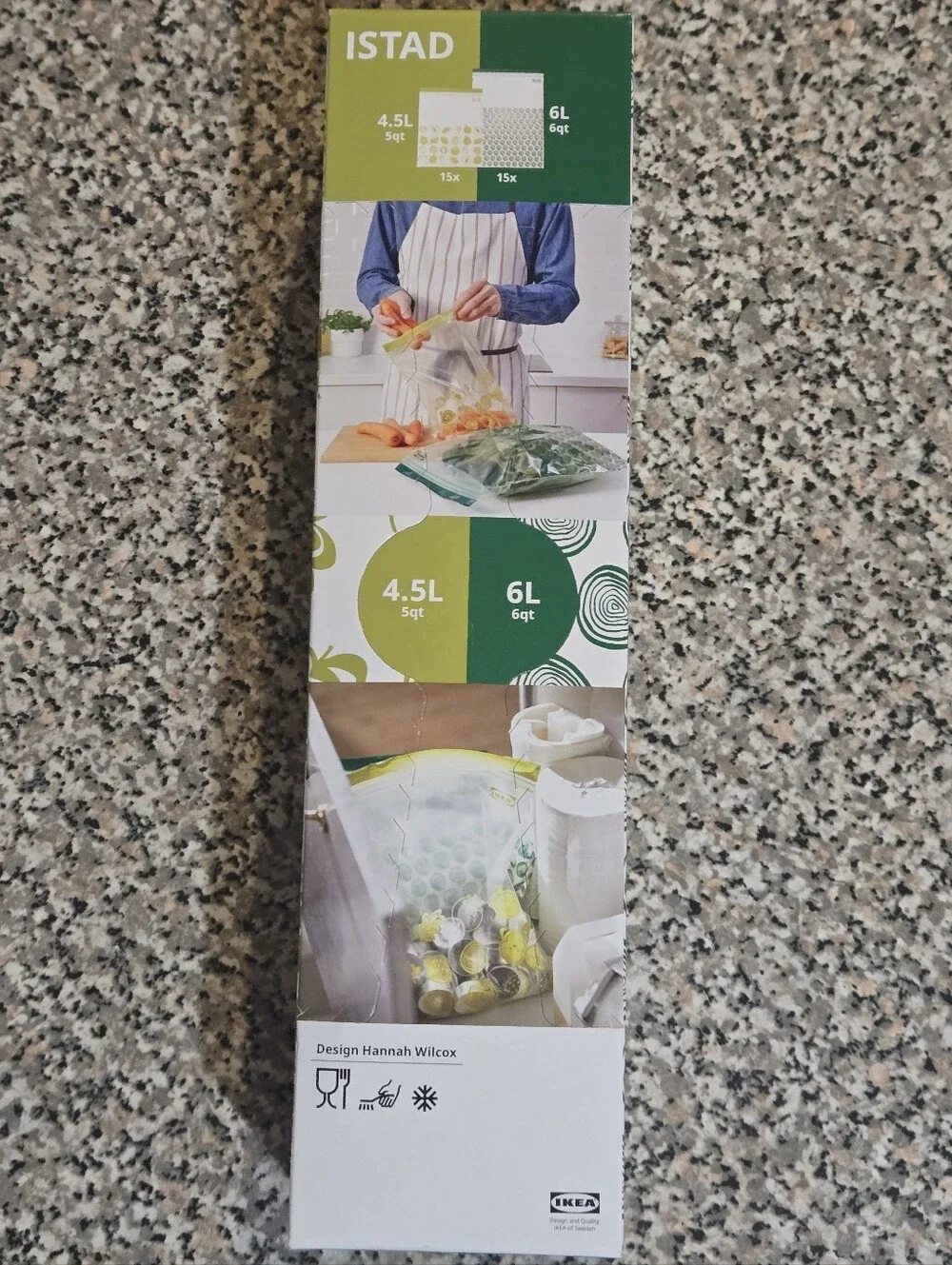 ISTAD Reusable Food Storage Bags in Green - 30 Bags
